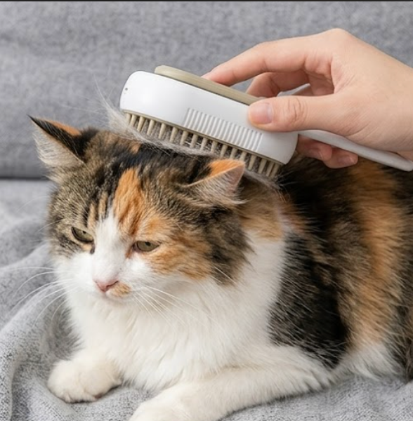 Brosse Spray Électrique 4-en-1 pour Chat et Chien